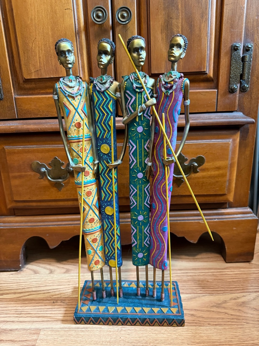 African statuette of Four Women in Traditional Dress, Home Decor